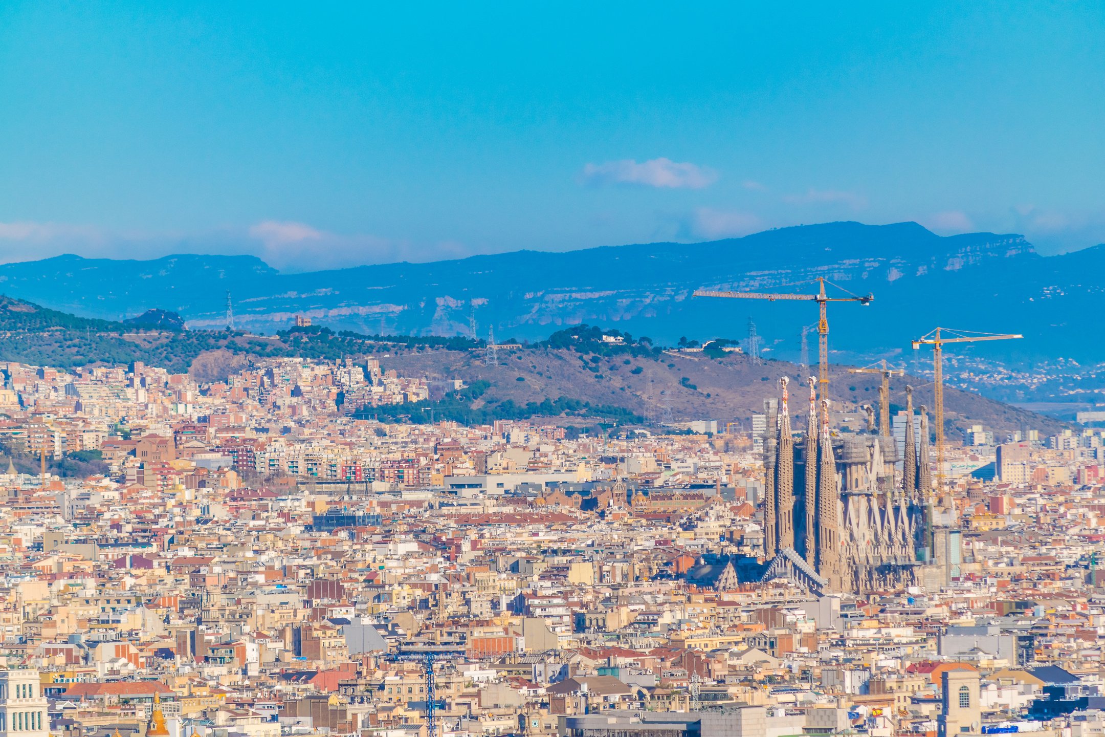 Aerial View Barcelona City, Spain